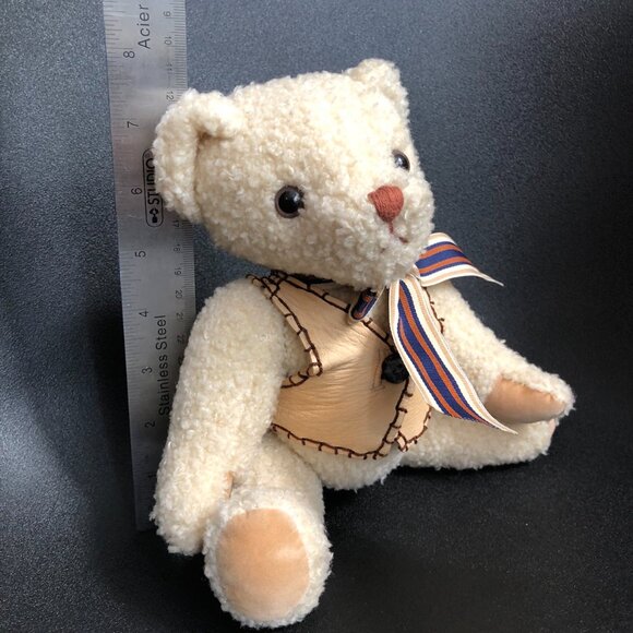 Vintage Ted D. Bear Department 56 Jointed Plush Bear with leather dress jacket - Picture 5 of 10